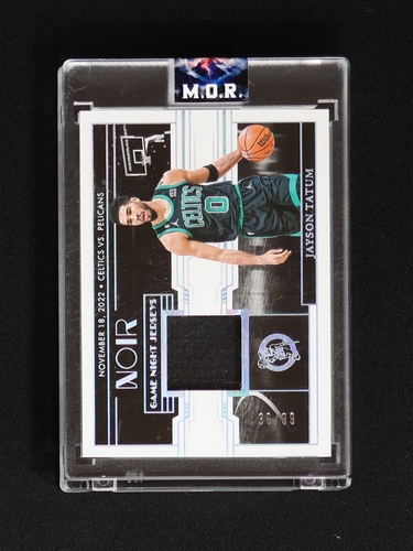 2023-24 Panini Noir Game Night Jerseys #GNJ-JTA Jayson Tatum — front