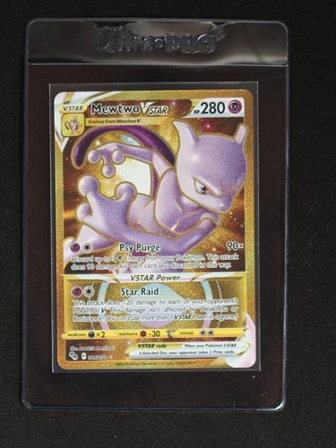 2022 Pokémon GO #086 Mewtwo VSTAR Gold Secret Rare — front