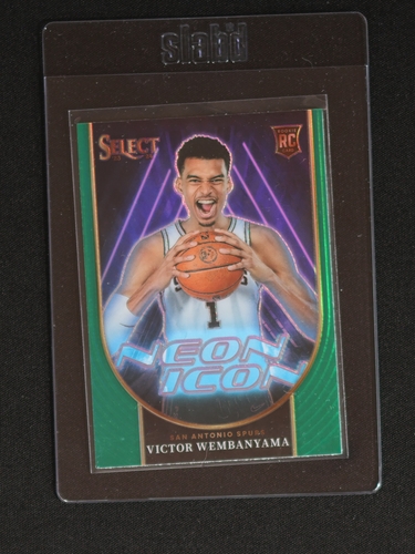 2023-24 Panini Select #13 Victor Wembanyama Neon Icon Rookie Card — front