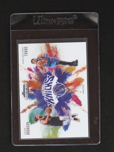 2024 Panini Prizm Black Color Blast Duals #4 Jalen Brunson/Karl-Anthony Towns — front