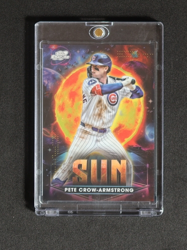 2025 Topps Chrome Cosmic #PPS-9 Pete Crow-Armstrong Planetary Pursuit Sun — front