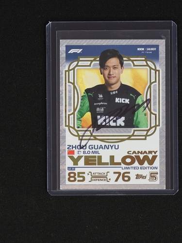 2024 Topps Turbo Attax #LE25 Zhou Guanyu Canary Yellow Limited Edition — front