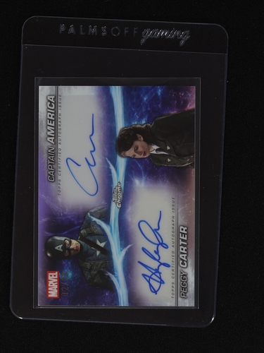 2025 Topps Chrome Marvel Studios Dual Auto Captain America & Peggy Carter — front