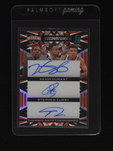 2023 Leaf Vibrance Signatures #3 Kevin Durant / Stephen Curry / Giannis Antetokounmpo — front