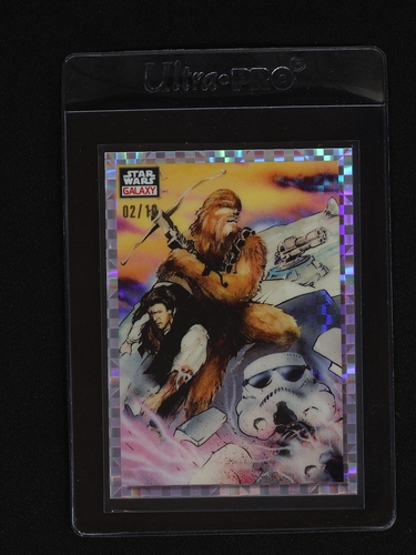 2023 Topps Chrome Star Wars Galaxy #21 Embattled Han & Chewie — front