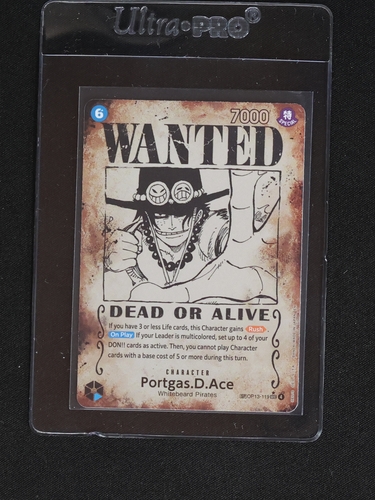2025 One Piece OP13-119 Portgas D. Ace Wanted Poster — front