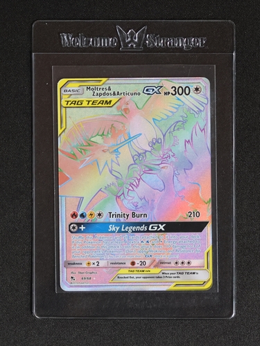 2019 Pokemon Hidden Fates #69 Moltres & Zapdos & Articuno GX Secret Rare — front