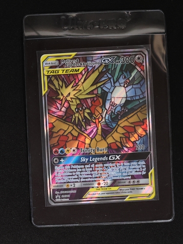 2019 Pokémon Black Star Promo #SM210 Moltres & Zapdos & Articuno GX — front