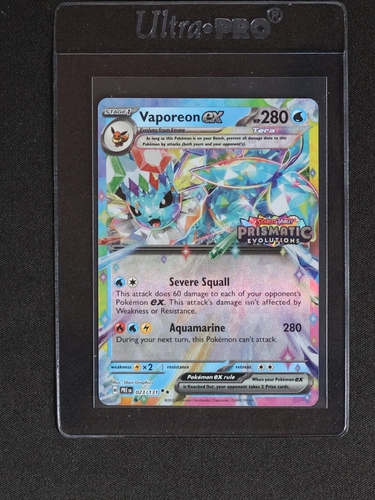 2016 Pokémon Prismatic Evolutions #023 Vaporeon ex — front