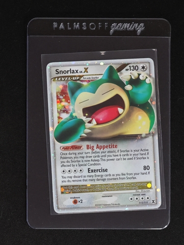 2009 Pokémon Platinum Rising Rivals #111 Snorlax LV.X — front