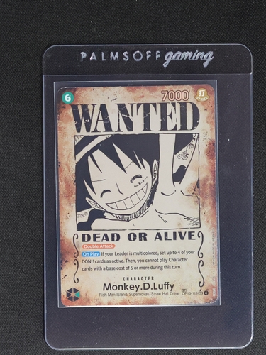 2025 One Piece Card Game OP13-118 Monkey D. Luffy Wanted Poster — front