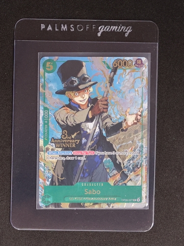 2025 One Piece Card Game OP09-027 Sabo 3rd Anniversary Winner — front