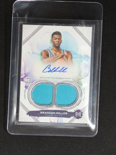 2023-24 Topps Motif #102 Brandon Miller Rookie Dual Relic Autograph — front
