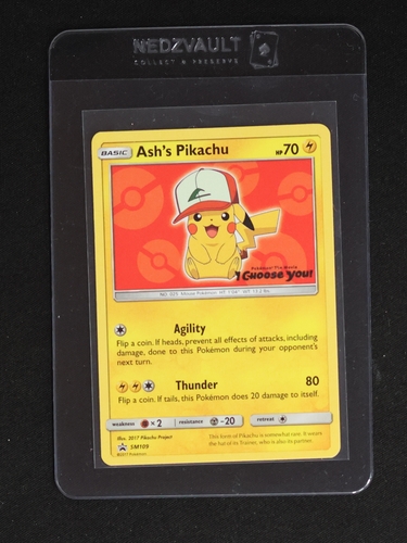 2017 Pokémon SM Promo #SM109 Ash's Pikachu — front