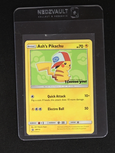 2017 Black Star Promo SM112 Ash's Pikachu — front
