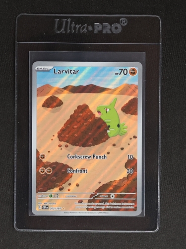 2023 Pokémon SV03 Obsidian Flames #203 Larvitar Illustration Rare — front