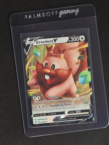 2021 Pokémon TCG Shining Fates #053 Greedent V — front