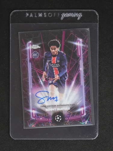 2024-25 Topps Chrome UEFA UCC Senny Mayulu Black Lazer Auto — front