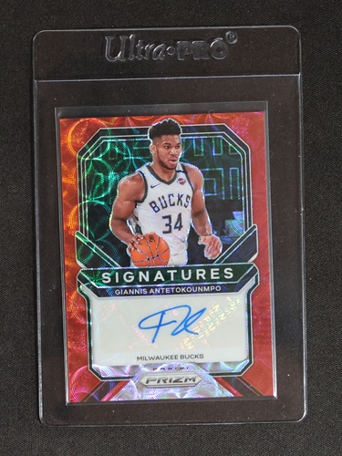 2020-21 Panini Prizm #SI-GAN Giannis Antetokounmpo Signatures Auto — front