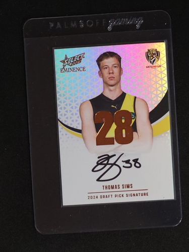 2025 AFL Select Eminence Draft Pick Signature Gold #DPSG28 Thomas Sims — front