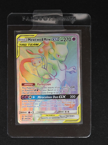 2019 Pokémon #242 Mewtwo & Mew GX — front