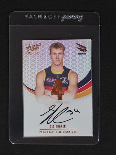 2024 Select AFL Eminence Draft Pick Signature Sid Draper — front
