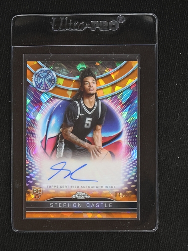 2024-25 Topps Chrome Certified Rookie Autographs #TCRA-SC Stephon Castle — front