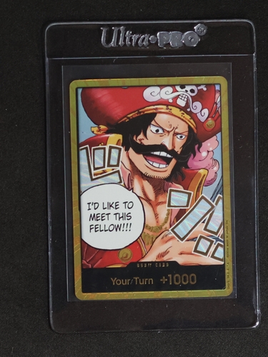 One Piece DON!! Card OP-13 Gol D. Roger Carrying On His Will Gold Foil — front
