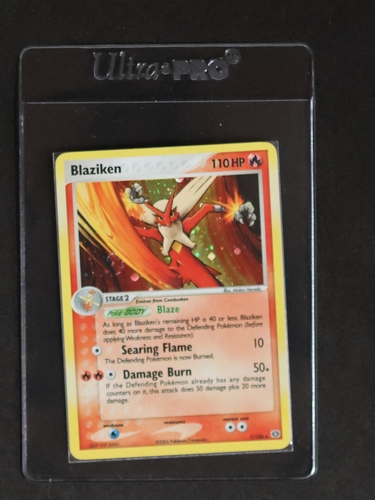 2005 Pokemon EX Emerald #1 Blaziken Holo Rare — front