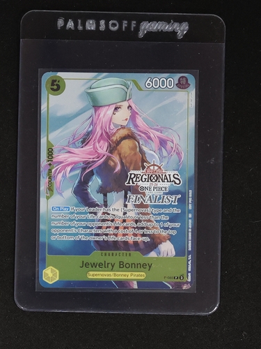 2025 One Piece P-085 Jewelry Bonney Regional Finalist Promo — front