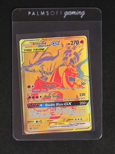 2021 Pokémon SM Black Star Promo #SM247 Reshiram & Charizard GX — front