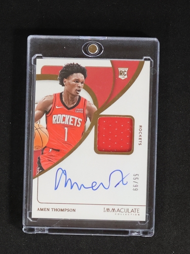 2023-24 Panini Immaculate #107 Amen Thompson Rookie Patch Auto — front