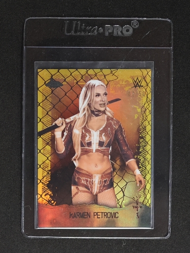 2025 Topps Chrome WWE x Cactus Jack Karmen Petrovic Astro Knights #AOK-13 — front