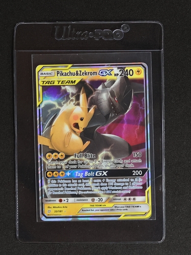 2019 Pokémon TCG Team Up #33 Pikachu & Zekrom GX — front