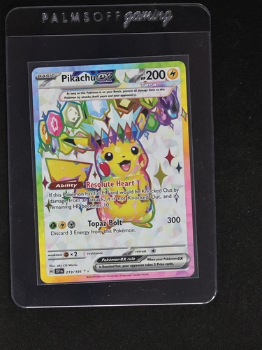 2024 Pokémon TCG Surging Sparks #219/191 Pikachu EX — front