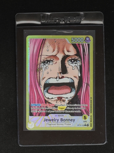 One Piece TCG OP13-100 Jewelry Bonney Alt Art Leader Carrying On His Will — front