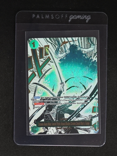 2025 One Piece OP12 #037 Demon Aura Nine Sword Style Asura Blades Drawn Dead Man's Game Zoro — front