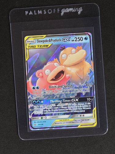 2019 Pokémon TCG Unified Minds #35 Slowpoke & Psyduck GX — front