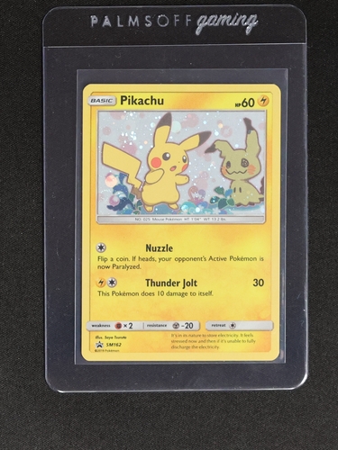 2019 Pokémon SM162 Pikachu & Mimikyu Sun & Moon Black Star Promo — front