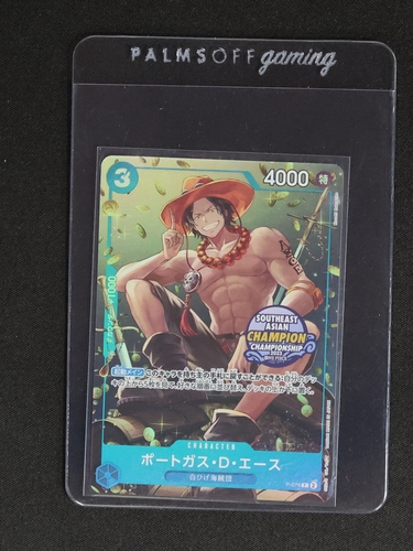 2023 One Piece Card Game P-074 Portgas D. Ace Southeast Asian Champion Promo — front