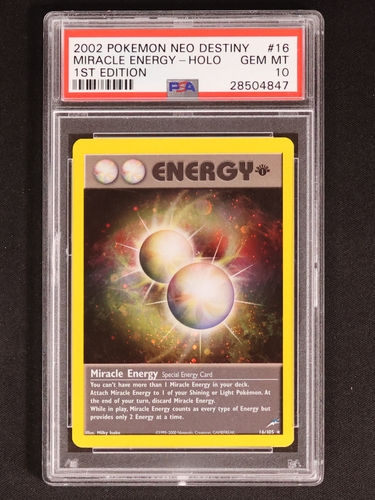 2002 Pokemon Neo Destiny #16 Miracle Energy Holo 1st Edition — front
