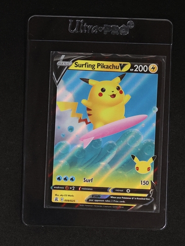 2021 Pokémon Celebrations #008 Surfing Pikachu V — front
