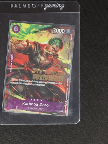 One Piece TCG 2023 P-045 Roronoa Zoro Pre-Release Winner — front