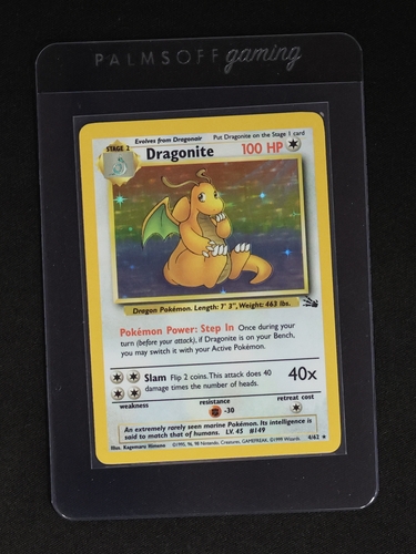 1999 Pokémon Fossil #19 Dragonite — front