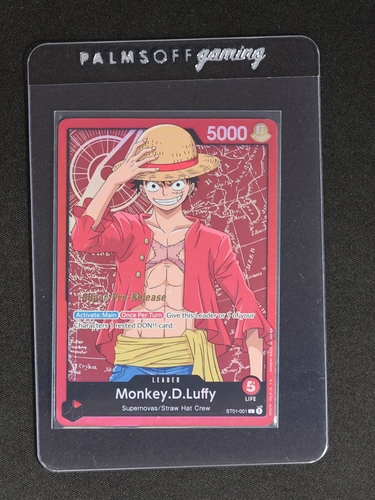 2022 One Piece TCG ST01-001 Monkey.D.Luffy Leader Super Pre-Release — front