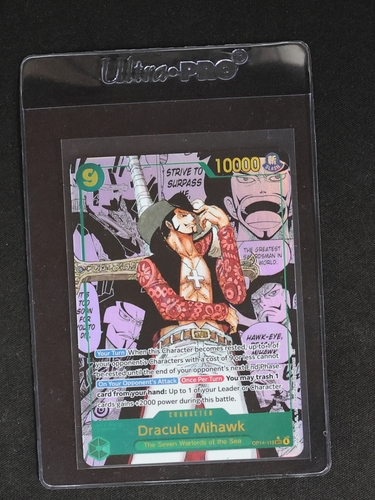 One Piece TCG OP14-119 Dracule Mihawk Manga Secret Rare — front