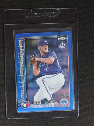 2025 Topps Pro Debut #PDC-45 Trey Yesavage Chrome Blue Refractor — front