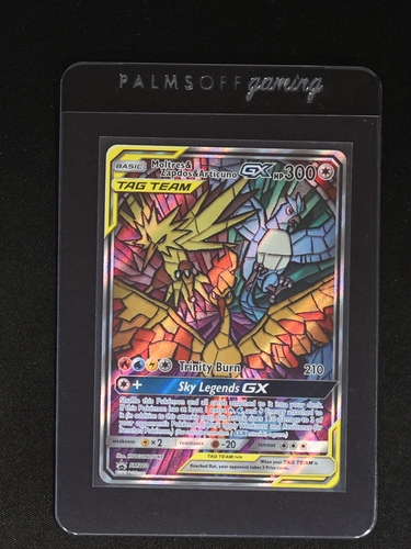 Pokémon Hidden Fates SM210 Moltres & Zapdos & Articuno GX TAG TEAM Full Art Promo — front