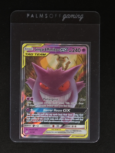 2019 Pokémon TCG Team Up #53 Gengar & Mimikyu GX — front