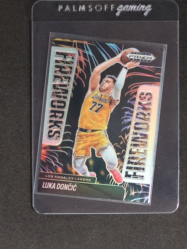2024-25 Panini Prizm Black #10 Luka Dončić Fireworks Silver — front